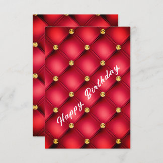 Romantische Red Birthday Card Gold Diamanten gefix