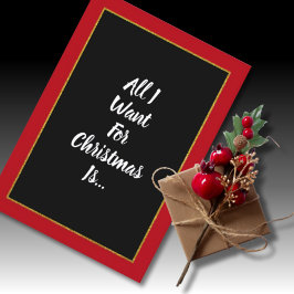 Romantische Red Gold Black Christmas Karte