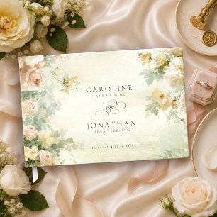 Romantische Regency-Blumen-Hochzeit im französisch Gästebuch