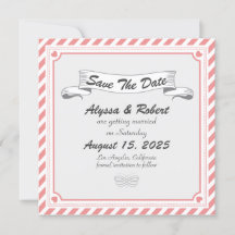 Romantische Retro Design Save the Date Card