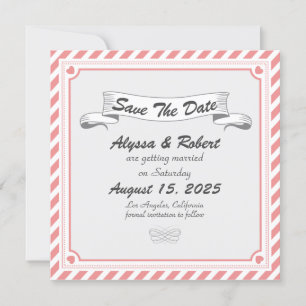 Romantische Retro Design Save the Date Card