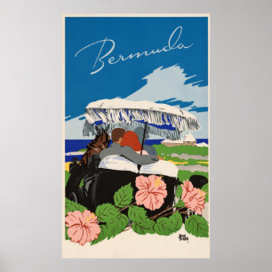 Romantische retro Vintage Reiseanzeige Bermudas Poster