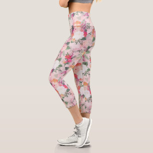 Romantische rosa Aquarellmalerei Capri Leggings