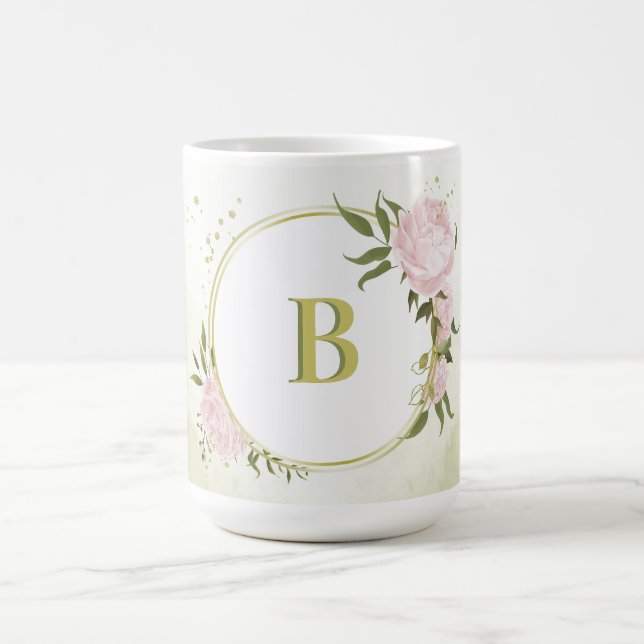 Romantische rosa Blume Kaffeetasse (Mittel)