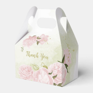 Romantische rosa Blume mit grünen Blätter Hochzeit Geschenkschachtel