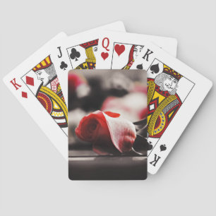 Romantische Rosa-Blume Spielkarten