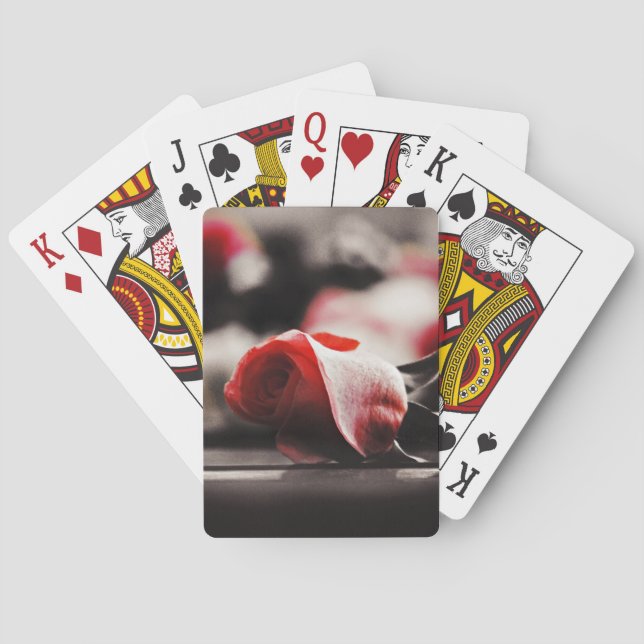 Romantische Rosa-Blume Spielkarten (Rückseite)