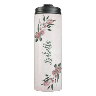 Romantische rosa Blume Thermosbecher