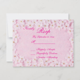 Romantische rosa Blumen-Hochzeits-RSVP-Karte Einladung