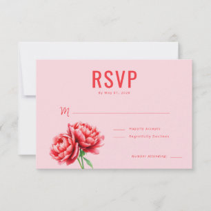 Romantische rosa Blumen-RSVP RSVP Karte