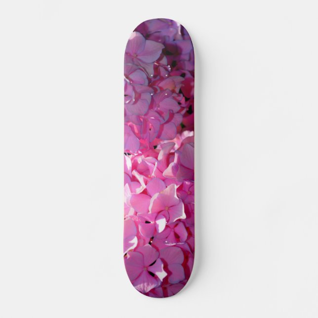 Romantische rosa, blumengeschmückte, elegante Hydr Skateboard (Vorderseite)