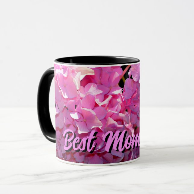 Romantische rosa, blumengeschmückte, elegante Hydr Tasse (Vorderseite Links)