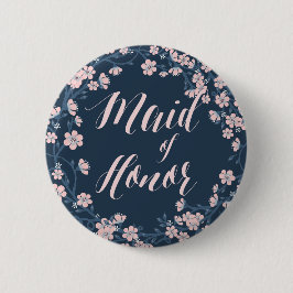 Romantische rosa Blumenknöpfe Kränze Trauzeugin Button