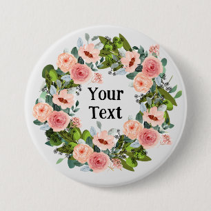 Romantische rosa Blumenreath Lapel Embrace Button