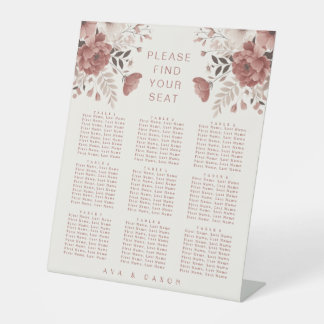 Romantische Rosa Blumenstühle Sockelschild