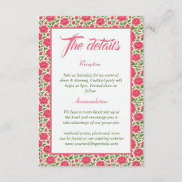 Romantische Rosa Blumenzwiebeldetails Begleitkarte