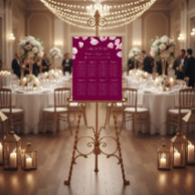 Romantische rosa Blütenblätter Hochzeit Sitzplan