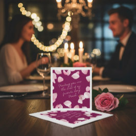Romantische rosa Blütenblätter Liebesbotschaft Serviette