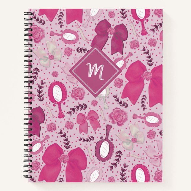Romantische rosa Bögen und Rose Notizbuch (Vorderseite)
