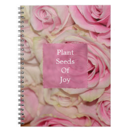 Romantische Rosa Creme Rose Hochzeit Notizblock