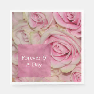 Romantische Rosa Creme Rose Hochzeit Serviette