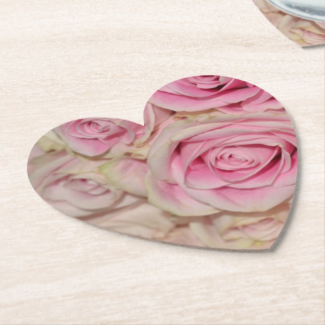 Romantische rosa Creme-Rose Untersetzer (angewinkelt)