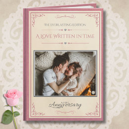 Romantische rosa cremefarbene Vintage-Geschichtenb Karte