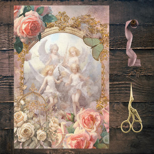 Romantische Rosa FairyCore Rose Luna Moth Fairies Seidenpapier