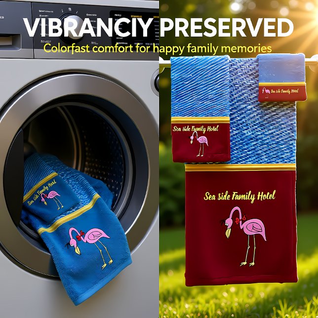 Romantische rosa Flamingos mit denim Textur .rot Badhandtuch Set (Von Creator hochgeladen)