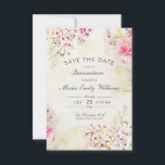 Romantische Rosa Flora Wasserfarbe Quinceanera Save The Date<br><div class="desc">Aquarell Floral Save the Date Diese Quinceañera Save the Date Flat Card ist perfekt für den besondere Anlass, wie ein Mädchen, das 15 Jahre alt wird und eine junge Frau wird. Das originelle, blumenfarbene Aquarellbild, das in diesem Design vorkommt, sieht genau so aus, niedlich und schön, aber gleichzeitig elegant und...</div>