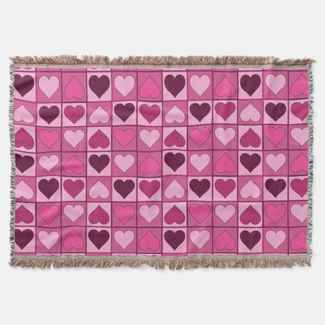 Romantische rosa Herzen auf und ab Decke (Vorderseite)