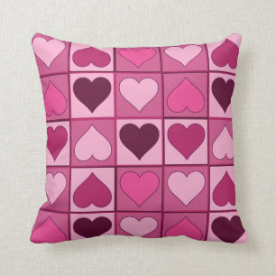 Romantische rosa Herzen auf und ab Kissen
