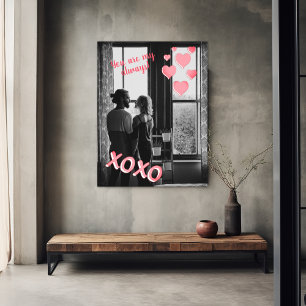 Romantische rosa Herzen XOXO Foto Valentine Poster