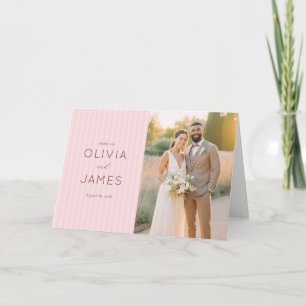 Romantische rosa Hochzeitseinladung Dankeskarte