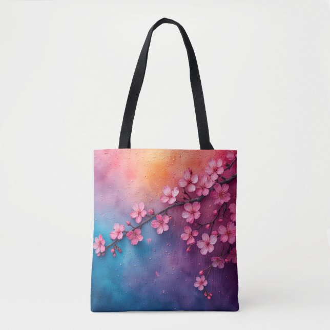 Romantische Rosa Kirschblüten Tasche (Vorderseite)