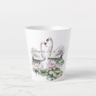 Romantische Rosa Lotus Floral Swans Milchtasse