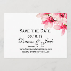 Romantische rosa Magnolie, die Save the Date