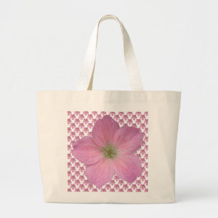 Romantische rosa Pelargonie-Blume Jumbo Stoffbeutel