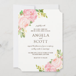 Romantische Rosa Peonies Hochzeitseinladungen Einladung