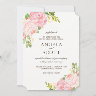 Romantische Rosa Peonies Hochzeitseinladungen Einladung