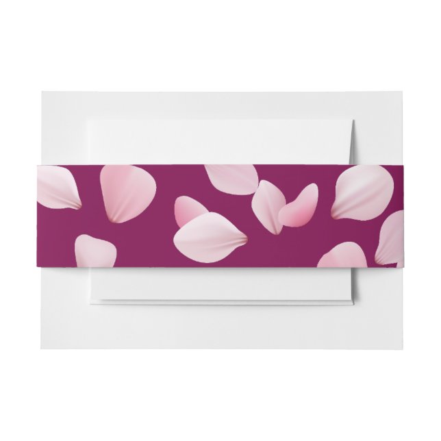 Romantische Rosa Petals Hochzeit Einladungsbanderole (Vorderseite Beispiel)