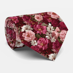 Romantische rosa Pfingstrosen und Rosen Florale Ho Krawatte