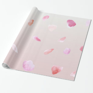 Romantische Rosa Rose Petal Geschenkpapier