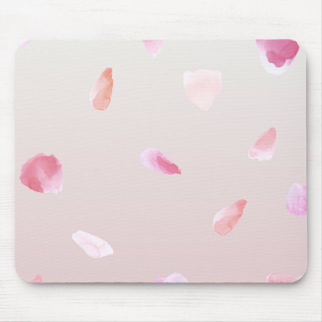 Romantische Rosa Rose Petal Mousepad (Vorne)