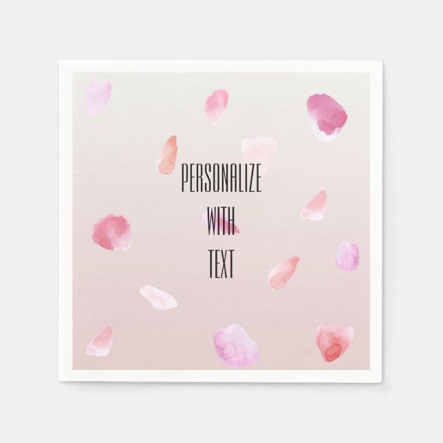 Romantische Rosa Rose Petal Serviette (Vorderseite)