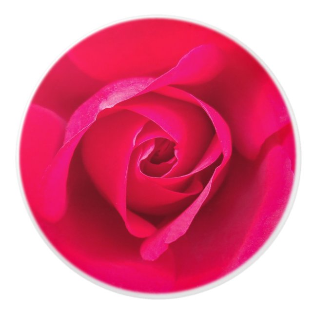 Romantische Rosa Rose v2 Keramikknauf (Vorderseite)