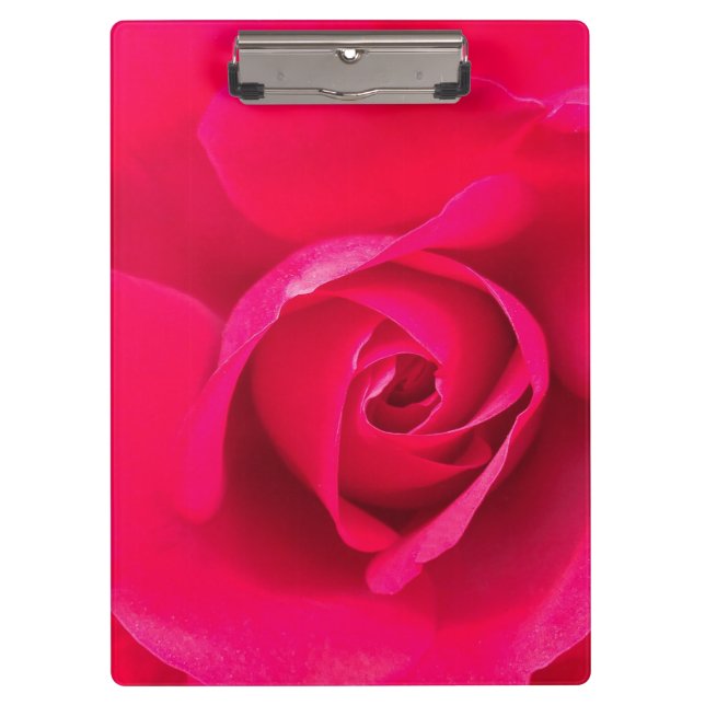 Romantische Rosa Rose v2 Klemmbrett (Vorderseite)