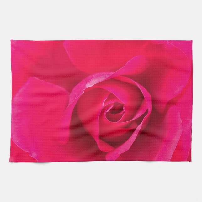 Romantische Rosa Rose v2 Küchentuch (Horizontal)