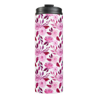 Romantische rosa Rosen Blumen Vintage Thermosbecher
