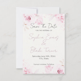 Romantische rosa Rosen Elegant und hübsch Save The Date